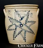 N. Clark & Co., N. CLARK & CO. / LYONS Stoneware Jar with Starburst Decoration
