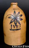 I. H. Wands, Rare I.H. WANDS / OLEAN. NY Stoneware Jug Dated 1853, 1853, Stoneware