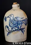 Nichols & Boynton, NICHOLS & BOYNTON / BURLINGTON, VT Stoneware Bird and Butterfly Jug, circa 1856-1859, Stoneware