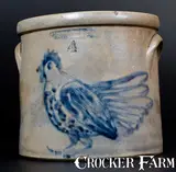Seymour & Bosworth, SEYMOUR & BOSWORTH / HARTFORD, CONN. Stoneware Elaborate Chicken Crock, circa 1875, Stoneware