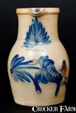 COWDEN & WILCOX / HARRISBURG, PA Stoneware Pitcher with Floral Decoration by Cowden & Wilcox, circa 1865, Stoneware, sold Mar 2017