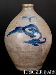Humiston & Warner, Scarce HUMISTON & WARNER / SOUTH. AMBOY. N.J. Stoneware Jug, c1830, c1830, Stoneware