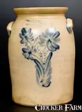 COWDEN & WILCOX / HARRISBURG, PA Stoneware Jar with Floral Decoration by Cowden & Wilcox, circa 1865, Stoneware, sold Mar 2017