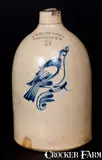 G. W. Fulper & Bros, G. W. FULPER & BROS. / FLEMINGTON, NJ Stoneware Jug with Bird Decoration, circa 1880, Stoneware