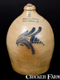 COWDEN & WILCOX / HARRISBURG, PA Stoneware Jug by Cowden & Wilcox, circa 1865, Stoneware, sold Mar 2017