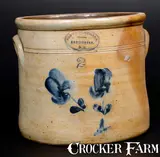 Brown Brothers, BROWN BROTHERS / HUNTINGTON / L.I. Stoneware Crock with Floral Decoration