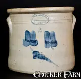 Brown Brothers, BROWN BROTHERS / HUNTINGTON, L.I. Stoneware Crock with Floral Decoration