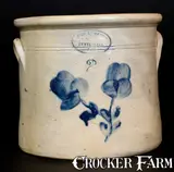 Brown Brothers, BROWN BROTHERS / HUNTINGTON, L.I. Stoneware Crock w/ Floral Design