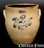 S. Hart, 2 Gal. S. HART / FULTON Stoneware Jar with Floral Decoration