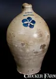 P. Cross, Fine 3 Gal. P. CROSS / HARTFORD Stoneware Jug with Incised Decoration, circa 1806-1808, Stoneware