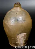 S. Amboy N. Jersy, Rare 3 Gal. S. AMBOY N. JERSY / WARNE & LETTS / LIBERTY FOREV Stoneware Jug, 1807, Stoneware