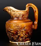 American Pottery Co., AMERICAN POTTERY CO. / SOUTH AMBOY, NJ Rockingham Ware Hunt Scene Pitcher, circa 1833-1850, Stoneware
