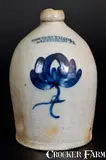 COWDEN & WILCOX. / HARRISBURG. PA Stoneware Jug by Cowden & Wilcox, circa 1865, Stoneware, sold Oct 2016