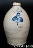 COWDEN & WILCOX / HARRISBURG, PA Stoneware Jar with Floral Decoration by Cowden & Wilcox, circa 1865, Stoneware, sold Oct 2016