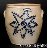 T.H. Willson & Co., Extremely Rare T. H. WILLSON & CO. / HARRISBURG, PA Stoneware Jar w/ Starface Decoration, circa 1852-1855, Stoneware