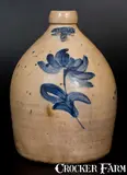 J.H. Brooks, Rare J.H. BROOKS. / OLEAN, NY Two-Gallon Stoneware Jug, mid 19th century, Stoneware