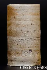 John George Brown, Very Rare Thomas Commeraw Oyster Jar Impressed BROWN / No. 274 Water Street / N. YORK, early 19th century, Stoneware