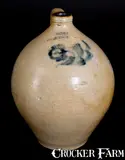 A. Gay, Extremely Rare 2 Gal. A. GAY / UTICA Stoneware Jug w/ Incised Dog, circa 1829, Stoneware