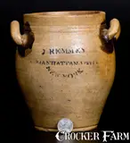 J. Remmey, Very Fine J. REMMEY / MANHATTAN-WELLS / NEW-YORK One-Quart Stoneware Jar