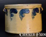J. Swank & Co., J. SWANK & CO. / JOHNSTOWN, PA Stoneware Butter Crock with Cobalt Decoration