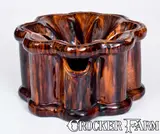 John Bell, JOHN BELL / WAYNESBORO Redware Spittoon with Impressed Eagle, circa 1850-1880, Redware