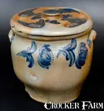John Bell, 6 Gal. JOHN BELL / WAYNESBORO Stoneware Lidded Jar with Bold Floral Decoration, circa 1850-1880, Stoneware