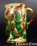 S. Bell & Son, S. BELL & SON / STRASBURG, VA Multi-Glazed Redware Pitcher
