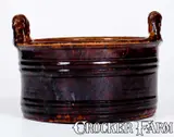 John W. Bell, JOHN W. BELL / Waynesboro, Pa. Redware Butter Tub with Rope Handles