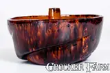 John Bell, JOHN BELL / WAYNESBORO Redware Cake Mold with Sponged Manganese, circa 1850-1880, Redware