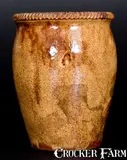 S. BELL & SON / STRASBURG Shenandoah Valley Glazed Redware Jar by S. Bell & Son, circa 1890, Redware, sold Oct 2016