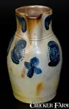 John Bell, 1 Gal. JOHN BELL / WAYNESBORO Stoneware Pitcher with Bold Cobalt Floral Decoration, circa 1850-1880, Stoneware
