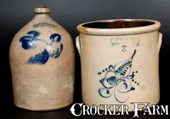 aLot of Two: A. LOBDELL & CO. / OGDENSBURGH and NEW YORK STONEWARE CO. Pieces by A. Lobdell & Co., Stoneware, sold Oct 2016
