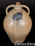 J. Clark & Co., Extremely Rare J. CLARK & CO. / TROY, BRISTOLS BEER Stoneware Cooler w/ Applied Eagle, circa 1826-1828, Stoneware