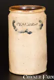 C. Crolius, Rare C. CROLIUS / MANUFACTURER Manhattan Stoneware Jar Impressed PEACHES