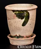 S. BELL & SON / STRASBURG, VA Redware Flowerpot w/ Copper Slip Decoration by S. Bell & Son, circa 1890, Redware, sold Jul 2016