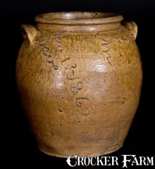 David Drake, Extremely Rare and Important "Dave / Jan 13 - 1862 / Lm" Edgefield District, SC Stoneware Jar, 1862, Stoneware