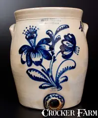 John Burger, Extremely Rare JOHN BURGER / ROCHESTER Stoneware Water Cooler, circa 1860, Stoneware