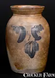 Solomon Bell, SOLOMON BELL / STRASBURG / Va. Stoneware Canning Jar w/ Cobalt Floral Decoration, circa 1875, Stoneware