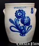 N. Clark & Co., Fine N. CLARK & CO. / ROCHESTER, NY Stoneware Jar w/ Bold Floral Decoration