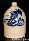 J. & E. Norton, Exceedingly Rare J. & E. NORTON / BENNINGTON, VT. Stoneware Lion Jug, circa 1855, Stoneware