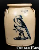J. & E. Norton, J. & E. NORTON / BENNINGTON VT Stoneware Jar with Cobalt Pheasant-on-Stump, circa 1855, Stoneware