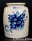 J. & E. Norton, J. & E. NORTON / BENNINGTON, VT Stoneware Jar w/ Slip-Trailed Floral Decoration, circa 1855, Stoneware