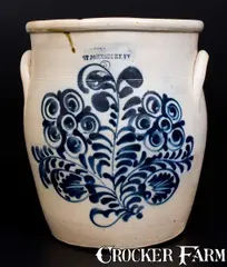 Fenton & Hancock, Unusual FENTON & HANCOCK / ST. JOHNSBURY, VT Stoneware Jar w/ Elaborate Decoration, circa 1860, Stoneware