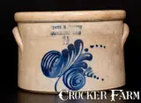 Frank B. Norton, FRANK B. NORTON / WORCESTER, MASS. Stoneware Cake Crock w/ Foliate Decoration, circa 1880, Stoneware