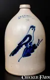 2 Gal. E. & L. P. NORTON / BENNINGTON, VT Stoneware Jug with Bird Decoration by E & L P Norton, circa 1870, Stoneware, sold Jul 2016