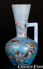 Speese & Son, Rare SPEESE & SON / GETTYSBURG, PA Cold-Painted Redware Vase, circa 1885, Redware