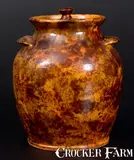 Solomon Miller, Rare and Fine Redware Lidded Jar, "Solomon Miller / July 24, 1889," Adams County, PA, 1889, Redware
