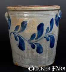 R. W. Russell, 5 Gal. R. W. RUSSELL / BEAVER, PA Stoneware Jar with Bold Cobalt Decoration, circa 1860, Stoneware