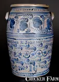 Hamilton & Jones, Exceptional 16 Gal. HAMILTON & JONES / GREENSBORO Profusely-Decorated Stoneware Jar