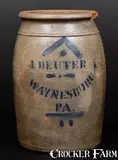 J. Beuter, J. BEUTER / WAYNESBURG, PA Stoneware Jar, circa 1875, Stoneware